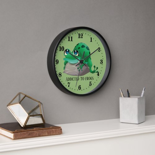 cute frog lovers add text  clock
