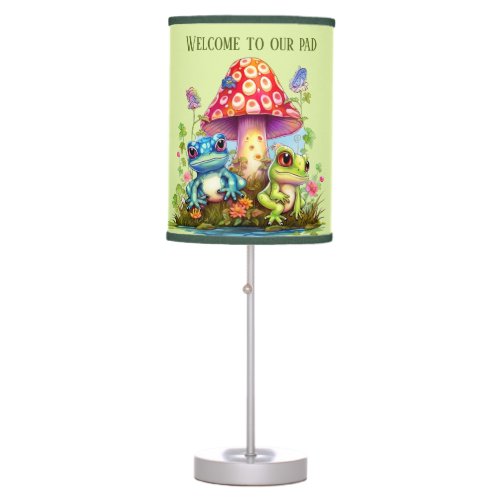 cute frog lovers add text table lamp