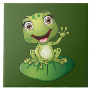cute frog lovers animal ceramic tile