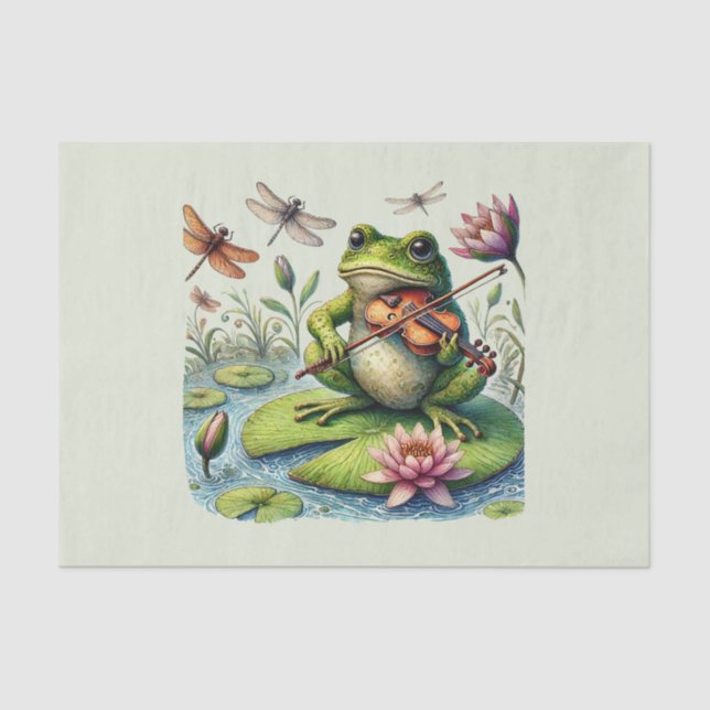 Cute frog lovers decoupage  tissue paper (Front)