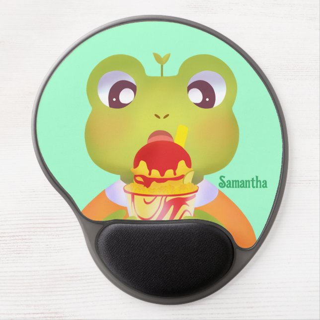 Cute Frog Mangoneadas Gel Mouse Pad (Front)