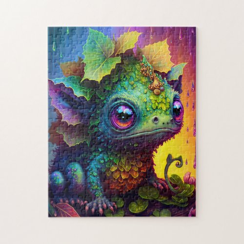 Cute Frog Monster Fantasy Art Jigsaw Puzzle