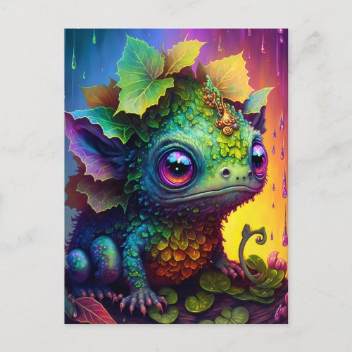 Cute Frog Monster Fantasy Art Postcard