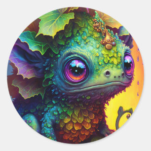 Cute Frog Monster Fantasy Classic Round Sticker