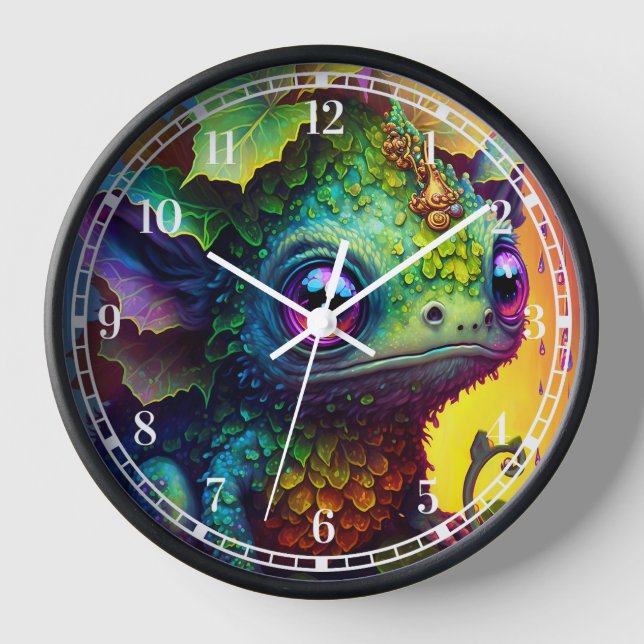 Cute Frog Monster Fantasy Clock (Front)
