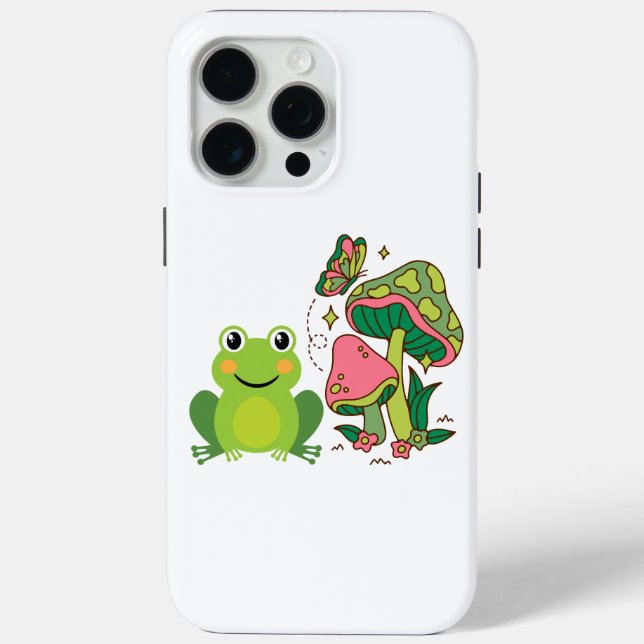 cute frog, mushrooms and butterfly Case-Mate iPhone case (Back)
