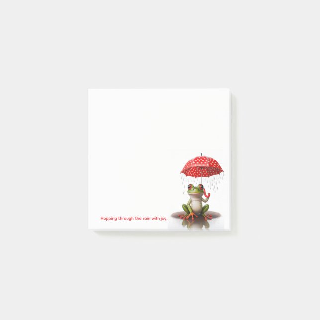 Cute Frog Notes – Rainy Day Joy (Front)