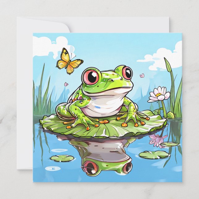 Cute Frog on a Lily Pad Cute   (Front)