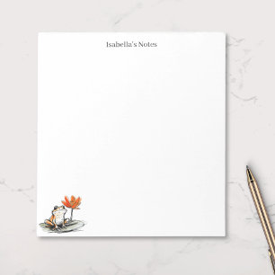 Cute Frog on Lily Pad Sketch Personalized