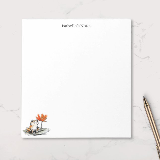 Cute Frog on Lily Pad Sketch Personalized (Creator Uploaded)