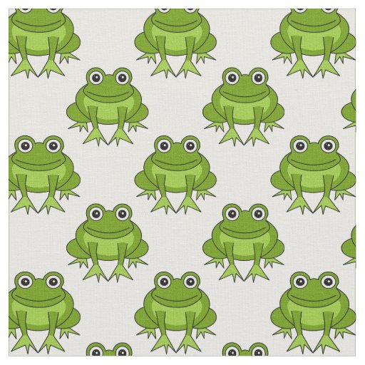 Cute Frog Pattern Fabric | Zazzle