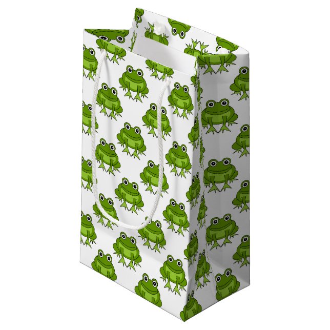 Cute Frog Pattern Small Gift Bag (Front Angled)