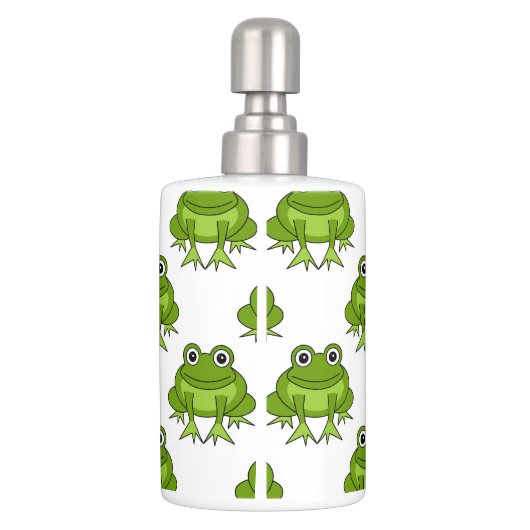 Cute Frog Pattern Soap Dispenser & Toothbrush Holder (Back)