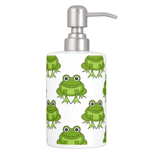 Cute Frog Pattern Soap Dispenser & Toothbrush Holder (Right)