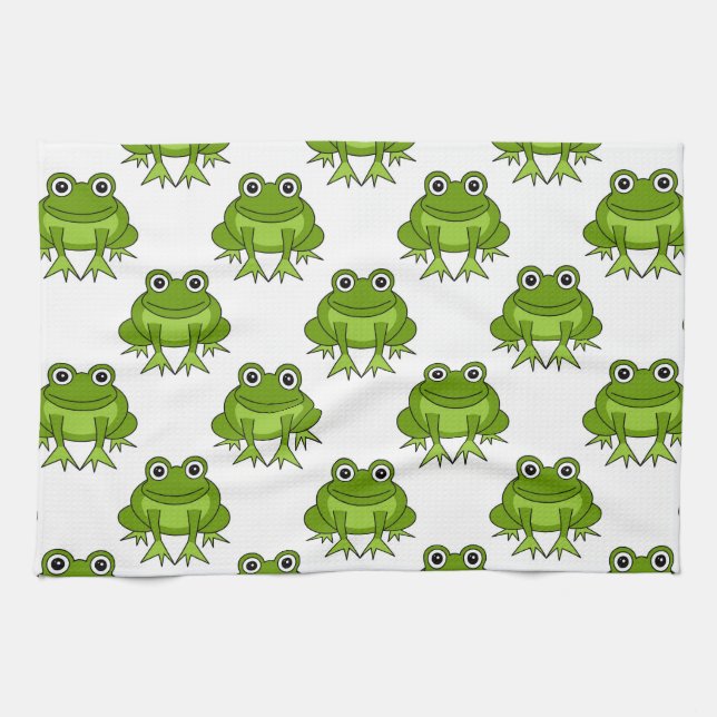 Cute Frog Pattern Towel (Horizontal)
