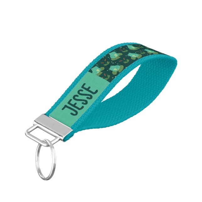 Cute frog Pattern Wrist Keychain (Angled Down)