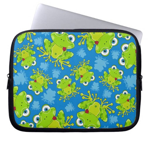 Cute Frog Patterned Laptop Case Laptop Computer Sleeve | Zazzle