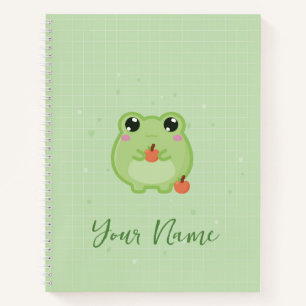 Cute frog Personalized notebook, green journal