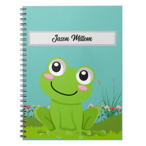 Cute frog  personalized with childs name notebook