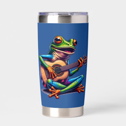 Cute Frog Playing a Guitar Personalized Insulated Tumbler
