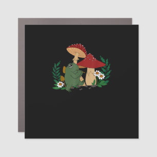 Cute Frog Playing Flute Cottagecore  Goblincore Ae Car Magnet