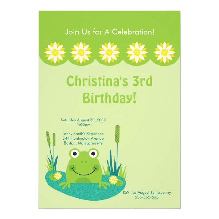 party invitation our cute frog birthday invitation features a cute