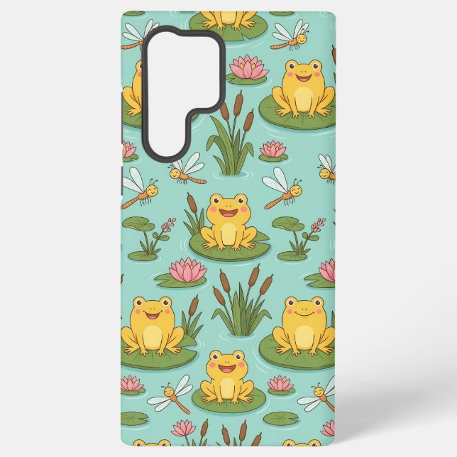 Cute Frog Pond Pattern Samsung Galaxy Case (Back)