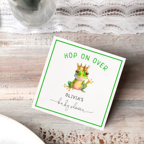 Cute Frog Prince Baby Shower Napkins