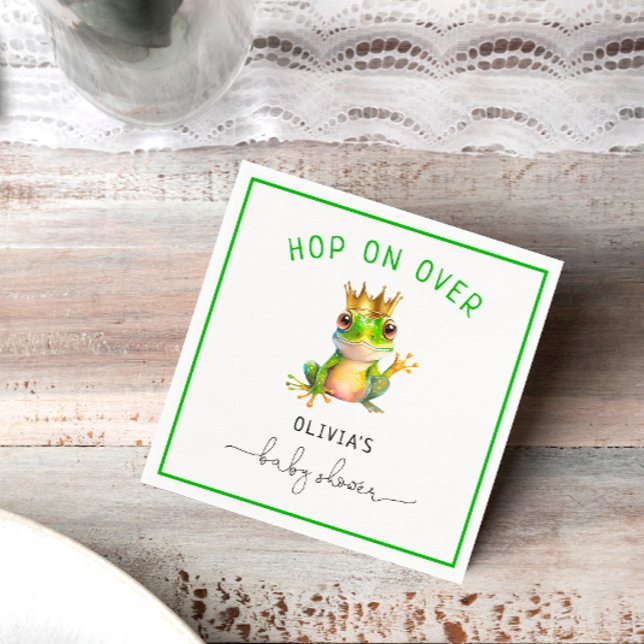 Cute Frog Prince Baby Shower Napkins (Creator Uploaded)