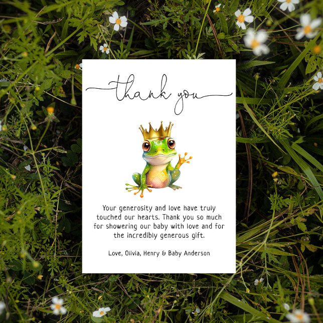 Cute Frog Prince Baby Shower Thank You (Creator Uploaded)