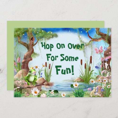 Cute Frog Prince Birthday Party Invitation