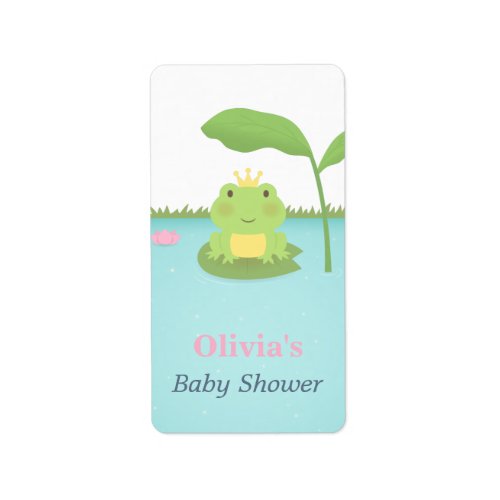 Cute Frog Prince Boy Baby Shower Labels