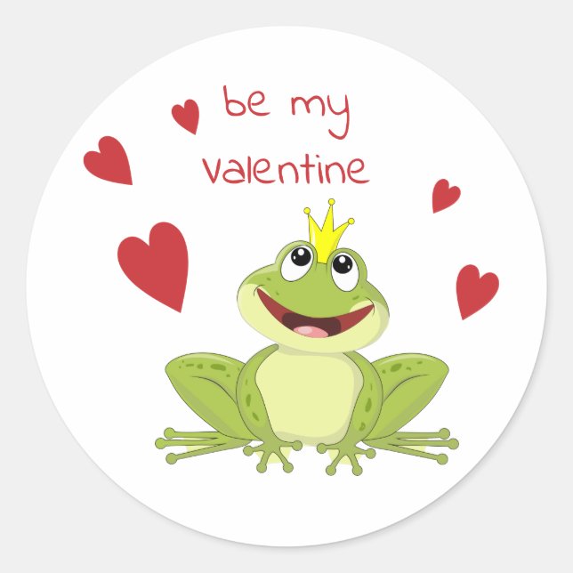 Cute Frog Prince Classic Round Sticker (Front)