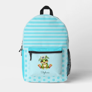 Cute Frog  Printed Backpack