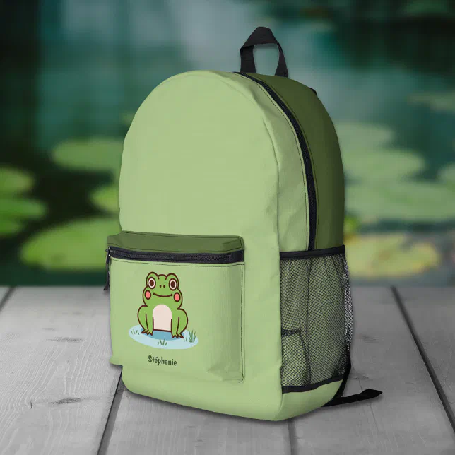 Cute Frog Printed Backpack | Zazzle
