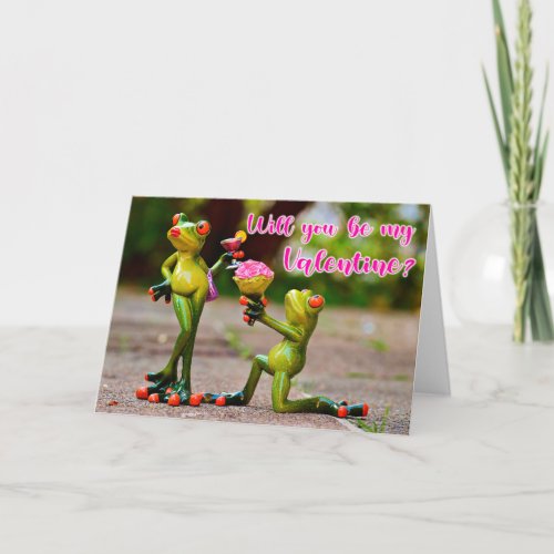 Cute Frog Proposing Valentines Day Card