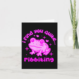 Cute Frog Pun Ribbiting Frog Lovers Quote Design Card