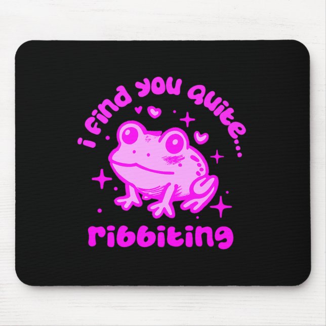 Cute Frog Pun Ribbiting Frog Lovers Quote Design P Mouse Pad (Front)