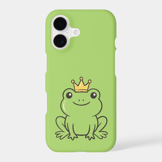 Cute frog  Queen funny green  Phone Case (Back)