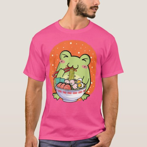Cute Frog Ramen Anime Shirt Teen Girls Cottagecore