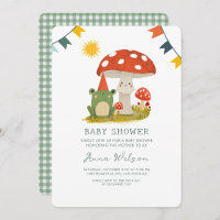 Cute Frog Red hat mushroomCute Baby Shower 