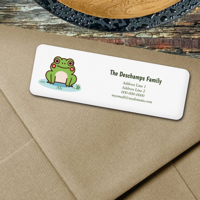 Cute Frog Return Address Label (Cute Frog Return Address Label)