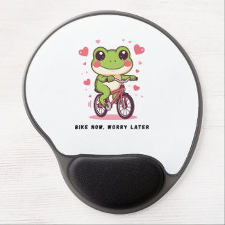 Cute Frog Riding Bicycle | Funny Frog Lover Gift Gel Mouse Pad