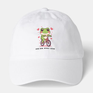 Cute Frog Riding Bicycle Funny Frog Lover Gift Hat