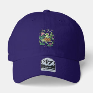Cute Frog Riding Turtle Pond Vintage Vector Art_1 47 Brand Hat