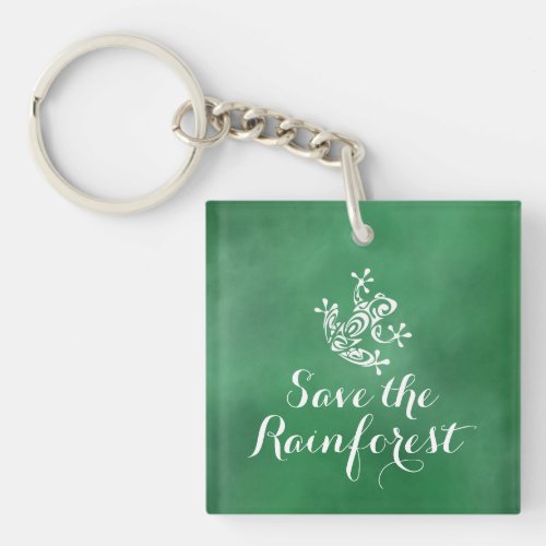Cute Frog Save the Rainforest Keychain