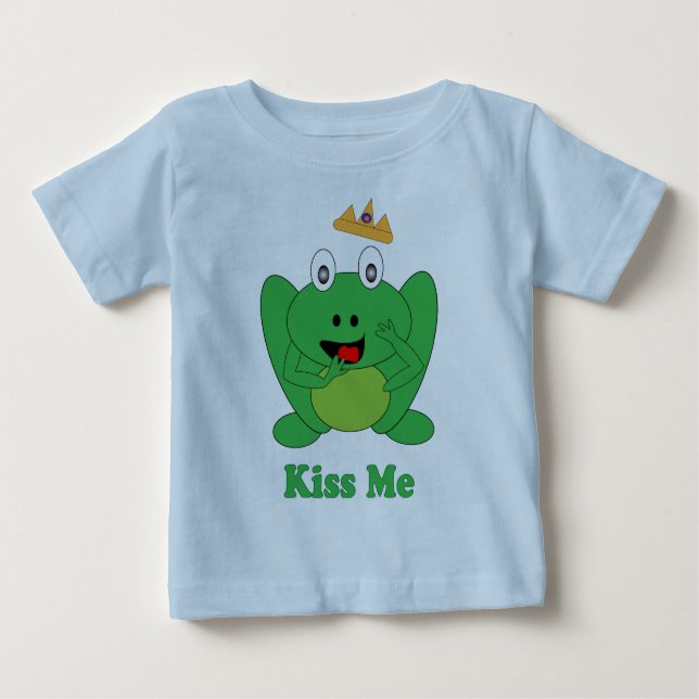 Cute Frog Says "Kiss  Me" Fairytale Tee Shirt (Front)