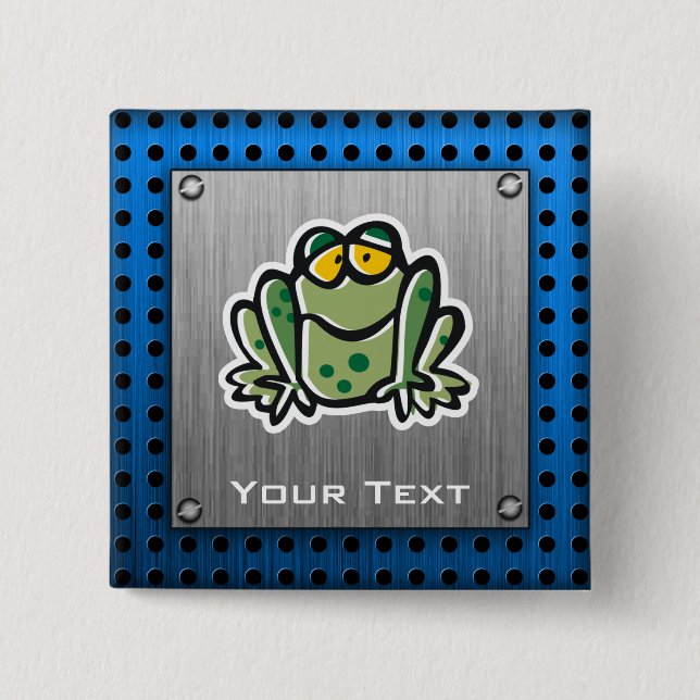 Cute Frog; Silver Button (Front)