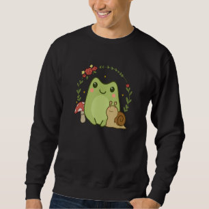 Cute Frog Snail Mushroom Cottagecore Aesthetic Sweatshirt