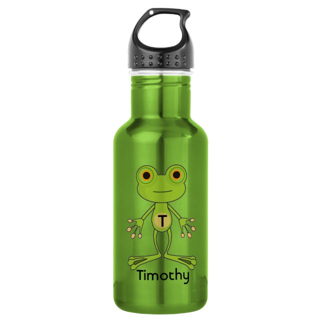 Cute Frog Stainless Steel Water Bottle (Front)